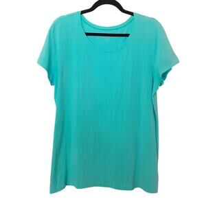 Lilly Pulitzer Pima Cotton Scoop Neck T Shirt Ice Blue Womens XL Resort Summer